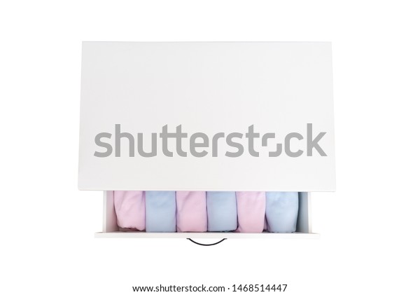 Set Baby Clothes White Wooden Cabinet Stock Photo Edit Now