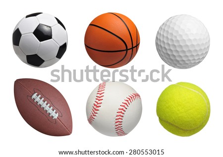 Set of balls isolated on white background