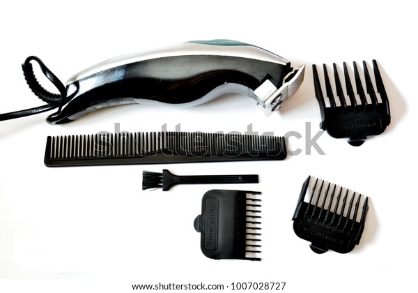 Set Barber Tools Haircut Electric Clipper Stock Photo Edit Now 1007028727