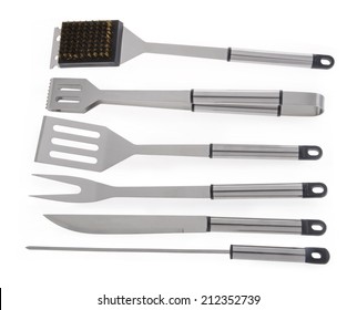 Set Of BBQ Tools. Isolated On A White Background.