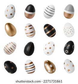 Set of beautifully decorated Easter eggs on white background - Powered by Shutterstock