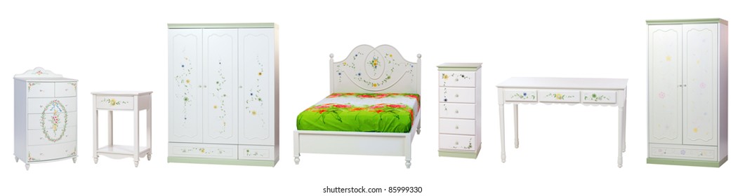 Set Of Bedroom Furniture, With Clipping Path