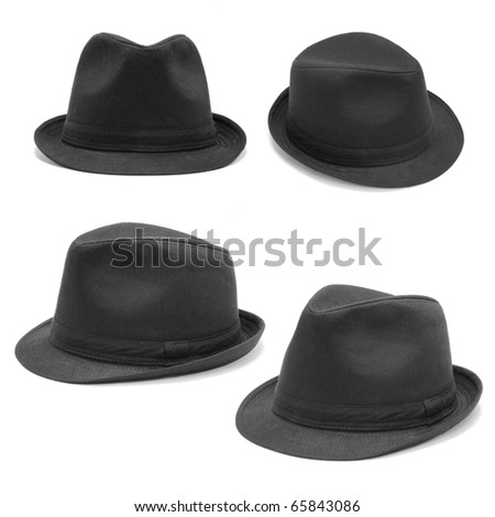 Set of black hats