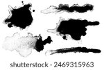 set black paint or ink stain spread as a spot or splash on a clean background