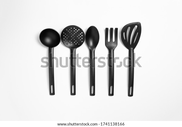 Set Black Plastic Kitchen Utensils 600w 1741138166 