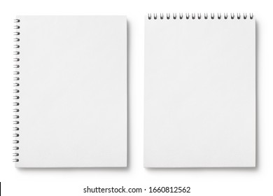 Set of blank notepads, isolated on white background