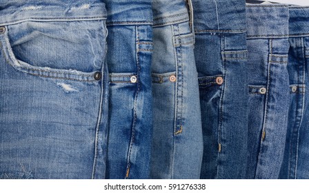 Similar Images, Stock Photos & Vectors of Blue jeans pants clothes pile ...