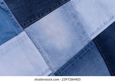 Set of Blue Jeans Clothing Denim Stack Pants Folded background  - Powered by Shutterstock