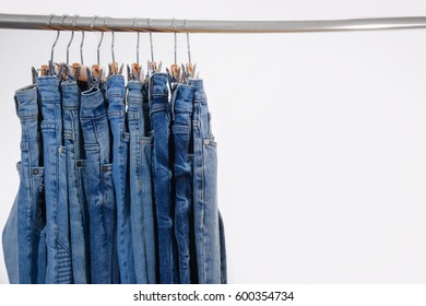 Set Blue Jeans On Hanger Stock Photo 600354734 | Shutterstock