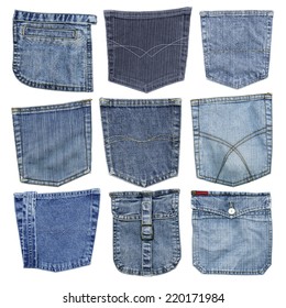 Set Blue Jeans Pockets Isolated On Stock Photo 220171984 | Shutterstock
