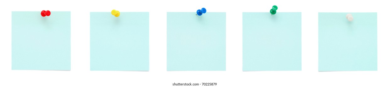 Set Blue Sticky Notes Push Pins Stock Photo 70225879 | Shutterstock