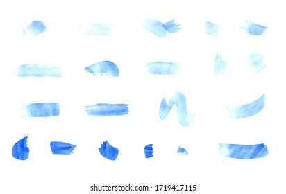 Set Blue Watercolor Brush Strokes Texture Stock Photo 1719417115 ...