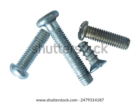 set of bolt and nut isolated