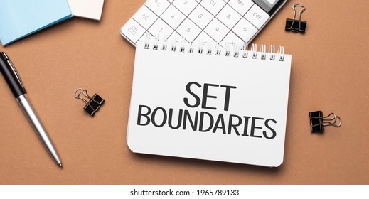 Set Boundaries On Notepad With Pen, Glasses And Calculator