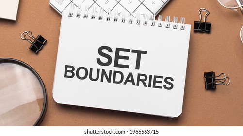 Set Boundaries On Notepad With Pen, Glasses And Calculator