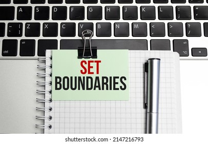 Set Boundaries On Notepad With Pen, Glasses And Calculator. High Quality Photo