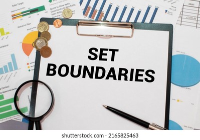 Set Boundaries On Notepad With Pen, Glasses And Calculator.