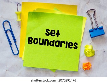 Set Boundaries Words On A Small Piece Of Paper.