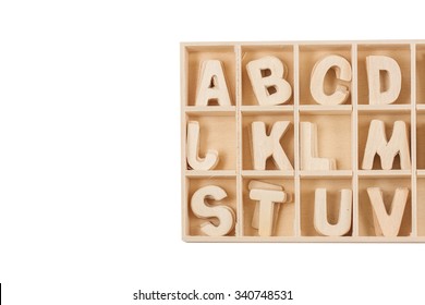 Set Box Wooden Letters Isolated On Stock Photo 340748531 