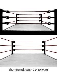 Set Of Boxing Ring Isolated On White Background