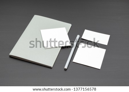 Set of branding elements on deep black background 