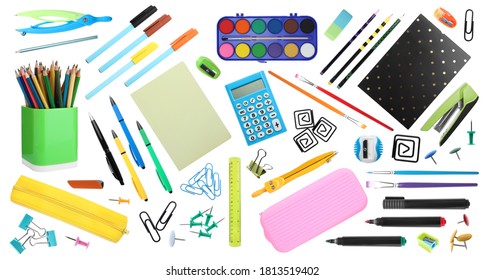 Stationery Set Vector Isolated Collection School Stock Vector (Royalty ...