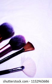 Set Of Brushes In Different Sizes For Makeup. No People. Copy Space