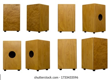 set of cajon on all sides, 360 degrees, isolated on white background for design element