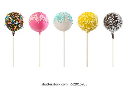 Set of cake pops isolated on white background - Powered by Shutterstock