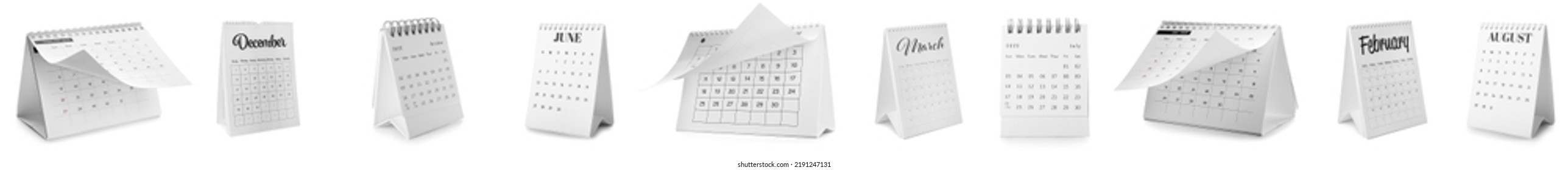 Set Of Calendars On White Background