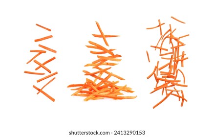 set carrots cut into strips on a white background 6 - Powered by Shutterstock