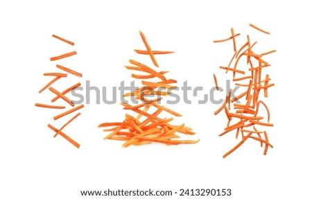 set carrots cut into strips on a white background 6