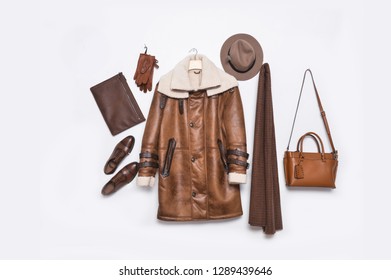 Set of casual men's outfit top view. Clothing and fashion background
 - Powered by Shutterstock