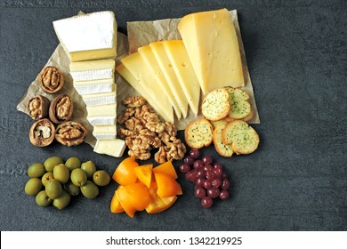 A Set Of Cheeses And Snacks. Keto Snack. Keto Diet. Snacks To Wine.