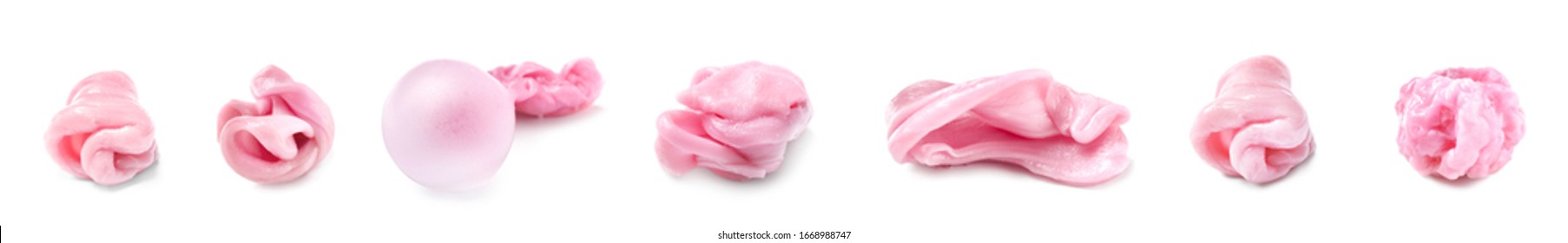 Set of chewing gum on white background
