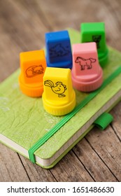 childrens wooden stamp set