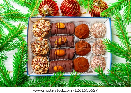 Similar – Foto Bild Kokosnuss weißer Weihnachtskuchen. Australisches Dessert