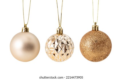 Set of Christmas ball decoration isolated on white background with clipping path.