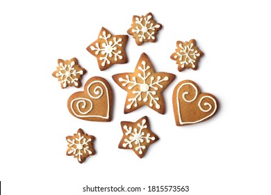 set of christmas gingerbread cookies isolated on white background - Powered by Shutterstock