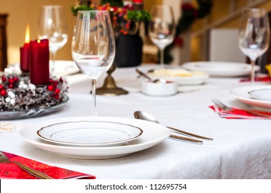 Set Up Christmas Table Inside A House