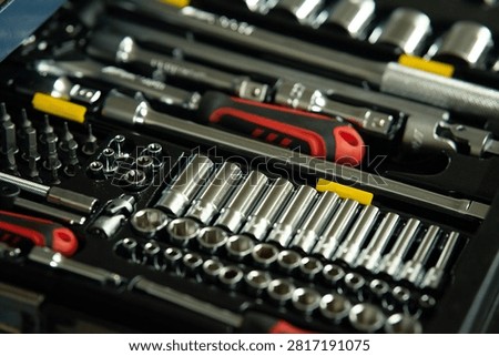 Set of chrome socket wrenches in case.