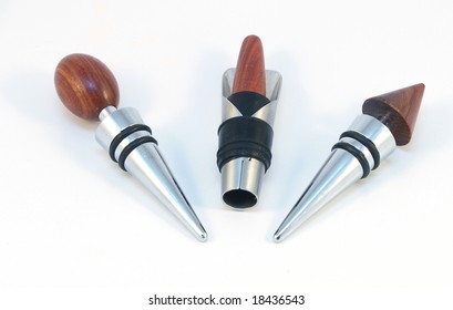 Set Of Chrome Wine Stopper