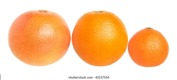Set of citrus fruit on a white background. - Shutterstock ID 43157554