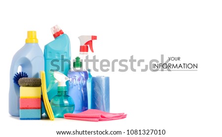 A set of cleaner for cleaning pattern on a white background isolation