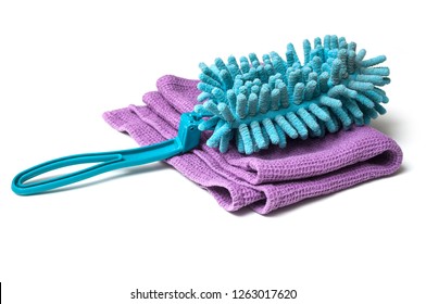 set of cleaning objects on white background