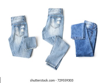A set of clothes on a white background. Isolated.
