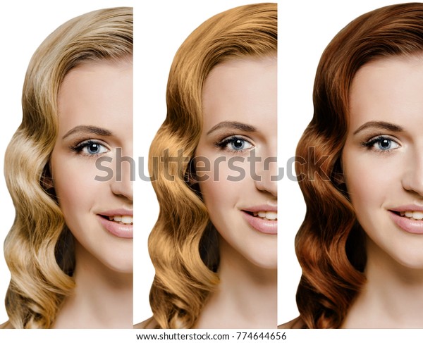 Set Collage Woman Different Different Hair Stock Photo Edit Now