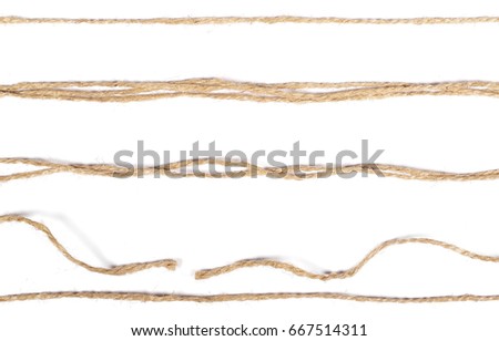 Set, collection strings isolated on white background texture