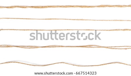 Set, collection strings isolated on white background texture