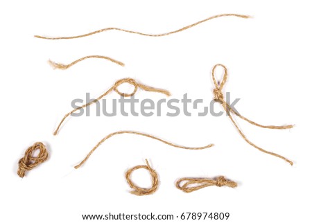 Set, collection strings isolated on white background texture